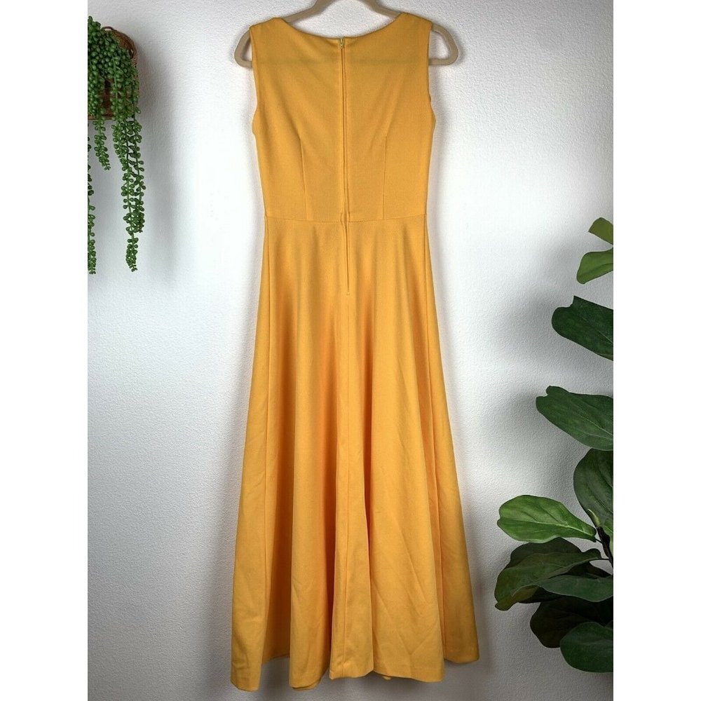 Vintage Handmade Women's S Mustard Yellow Maxi Dress Boho Retro - Picture 2 of 7